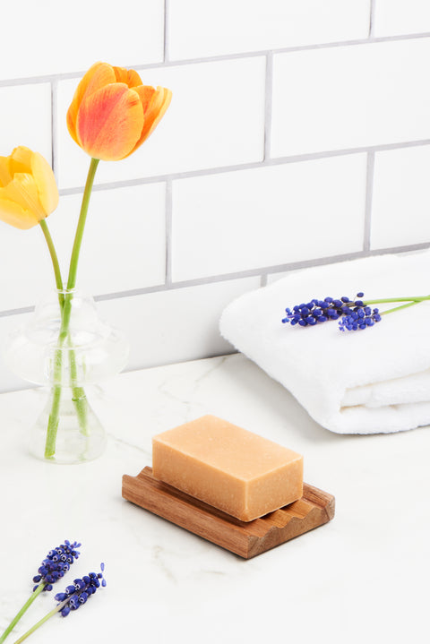 Teak Rectangular Zig Zag Soap Dish